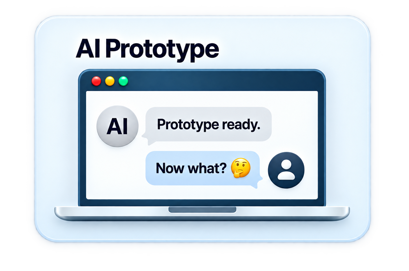 AI prototype shown on a laptop